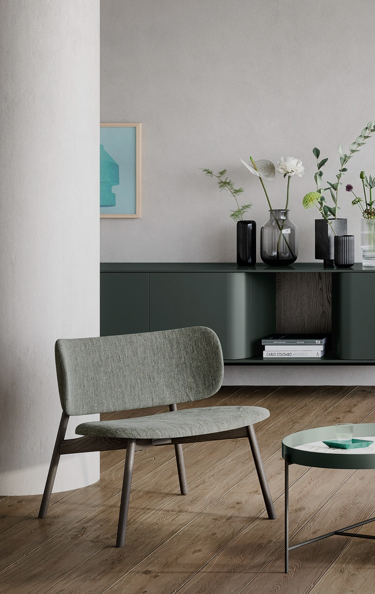 Il verde desaturato incontra il calore del legno, mentre le linee essenziali della sedia  disegnano lo spazio.
In questa stanza, il design non vuole farsi notare.
Vuole farsi sentire, con discrezione, con armonia, con quell’eleganza che parla solo a chi sa ascoltare.

#interiorconidentità #InteriorEssenziale #EleganzaSilenziosa #DesignItaliano #eleonoragiacopetti 
 #DesignSuMisura #StileContemporaneo #AtmosferaVerde #InteriorConIdentità #interiordesignroma #arredamentoroma #arredamentomoderno